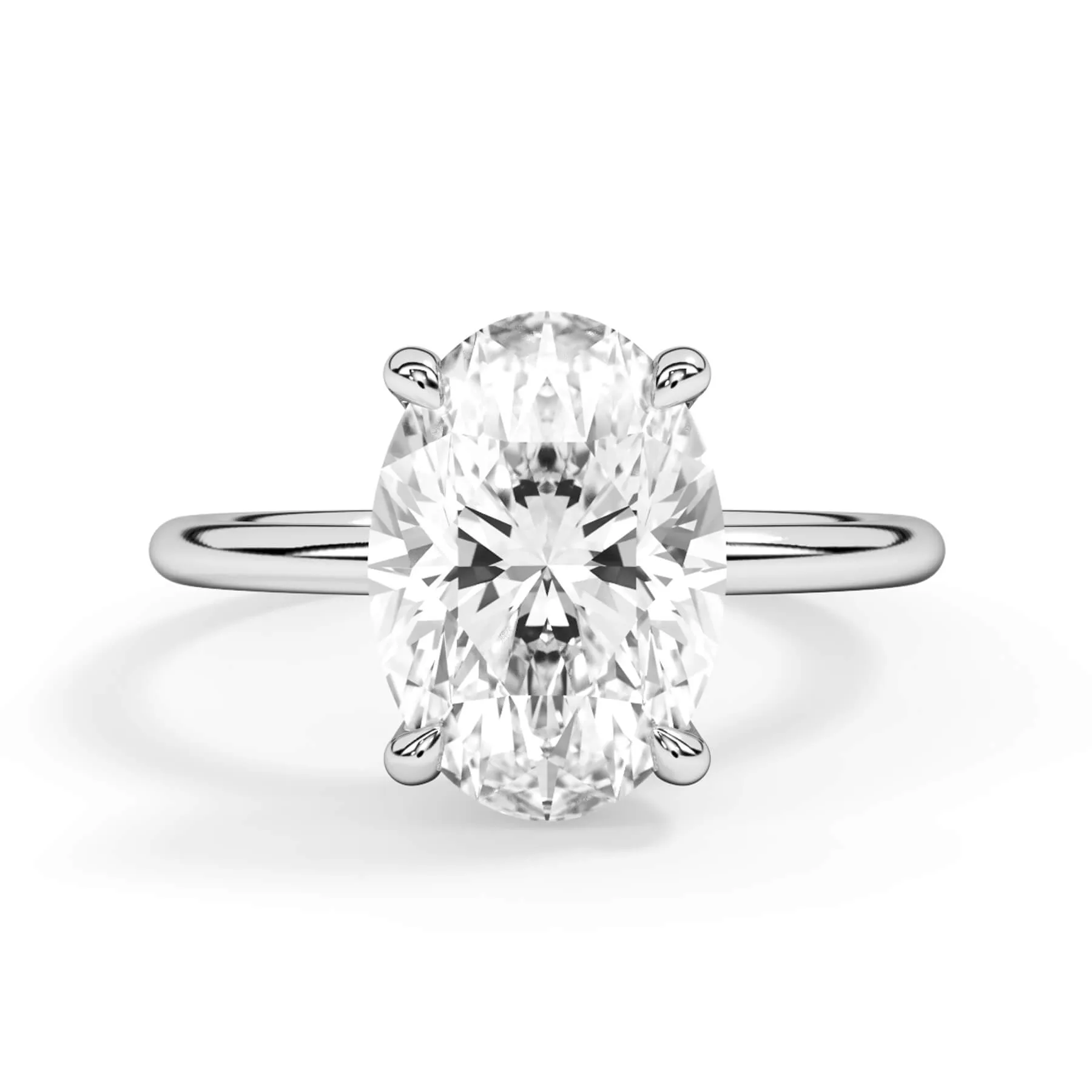 Two-Tone Basket Style Solitaire Engagement Ring - White Gold Head