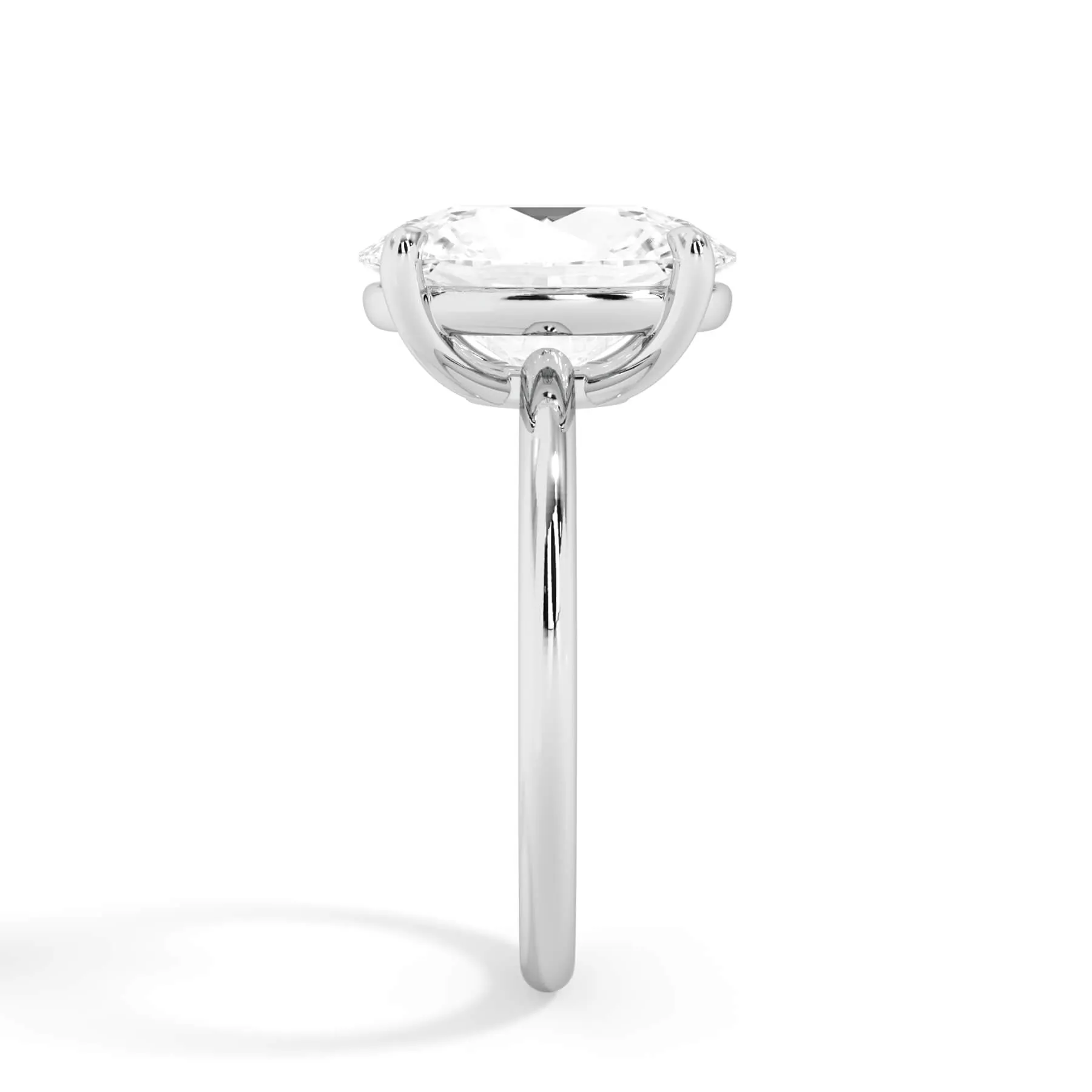 Two-Tone Basket Style Solitaire Engagement Ring - White Gold Head