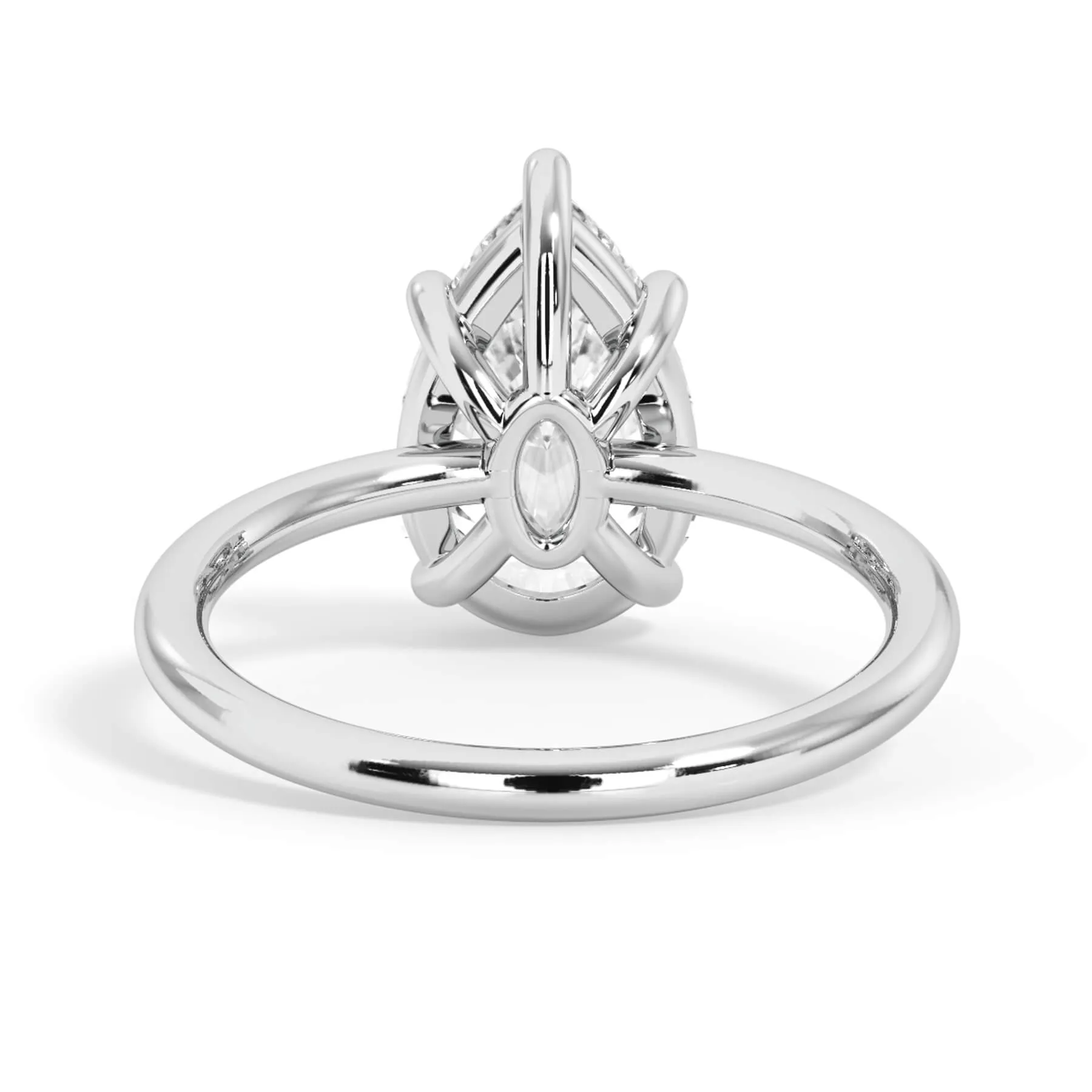 Two-Tone Basket Style Solitaire Engagement Ring - White Gold Head
