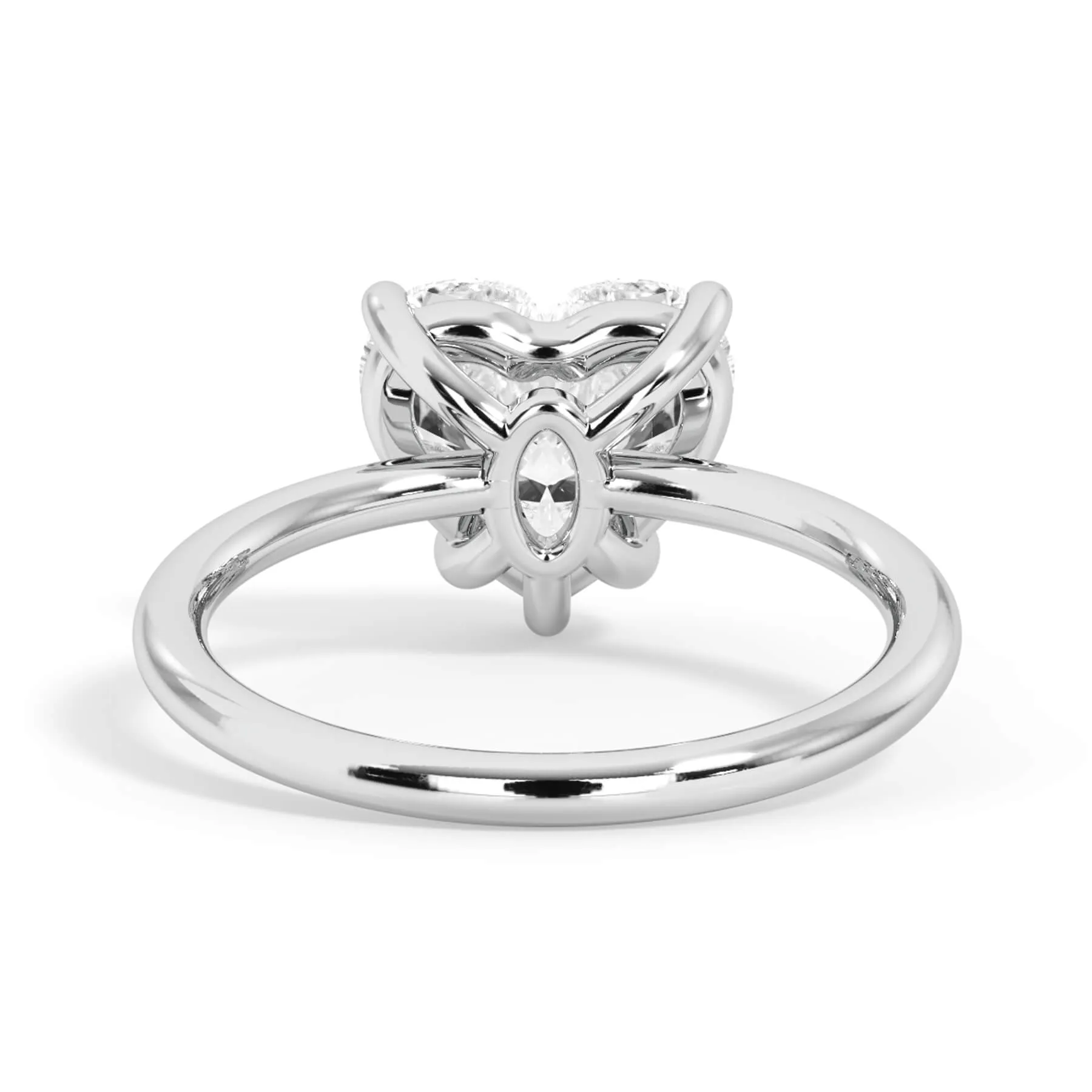 Two-Tone Basket Style Solitaire Engagement Ring - White Gold Head