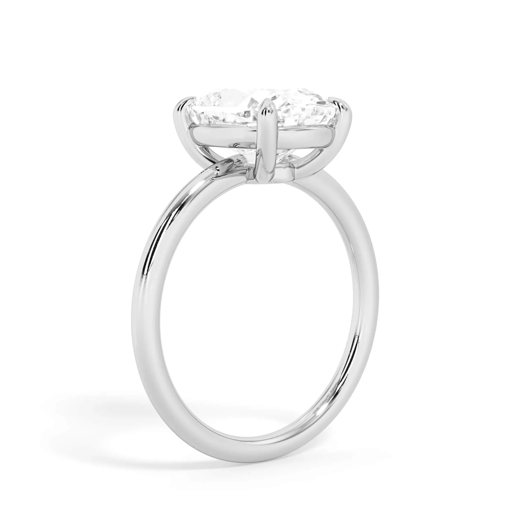 Two-Tone Basket Style Solitaire Engagement Ring - White Gold Head