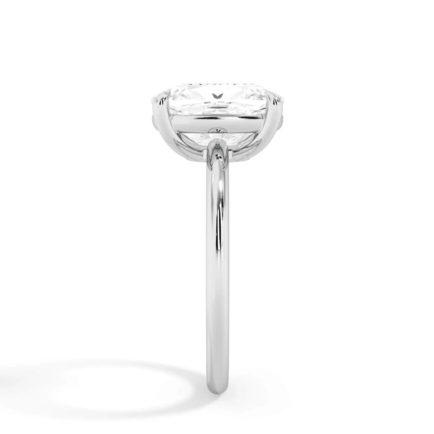 Two-Tone Basket Style Solitaire Engagement Ring - White Gold Head