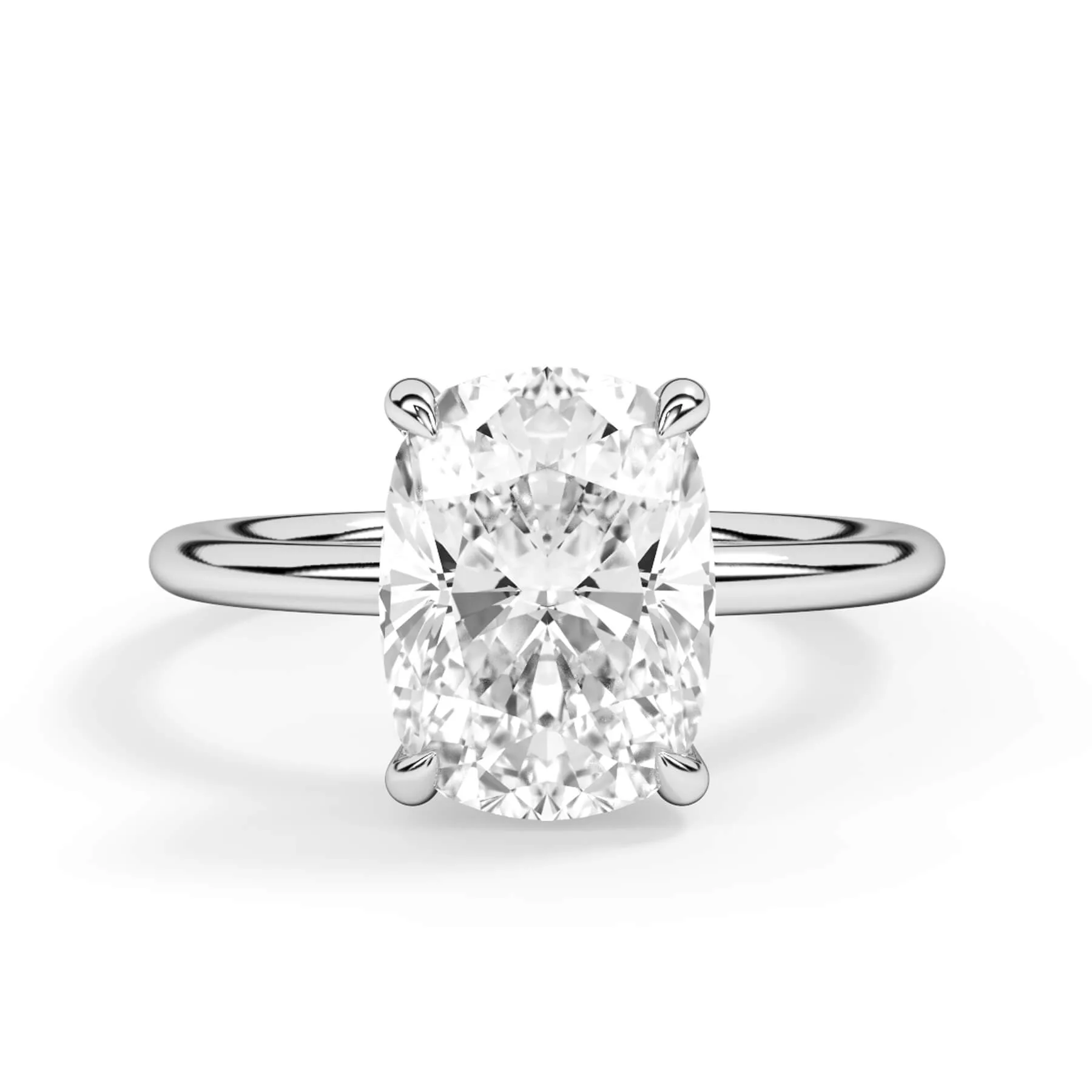 Two-Tone Basket Style Solitaire Engagement Ring - White Gold Head