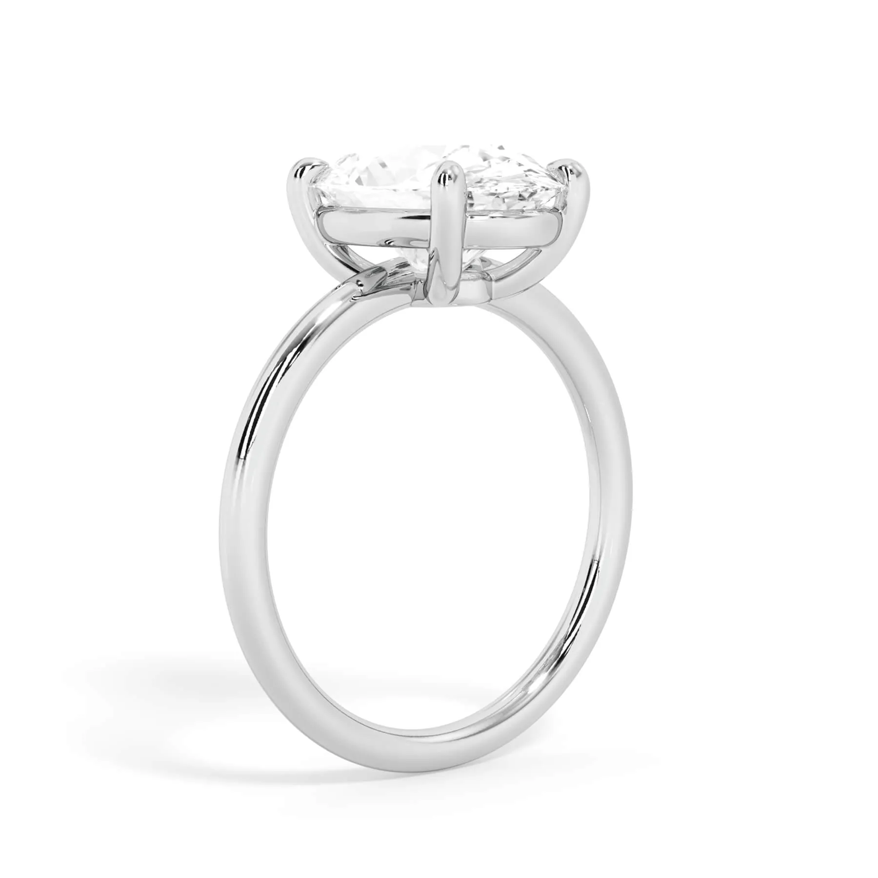 Two-Tone Basket Style Solitaire Engagement Ring - White Gold Head