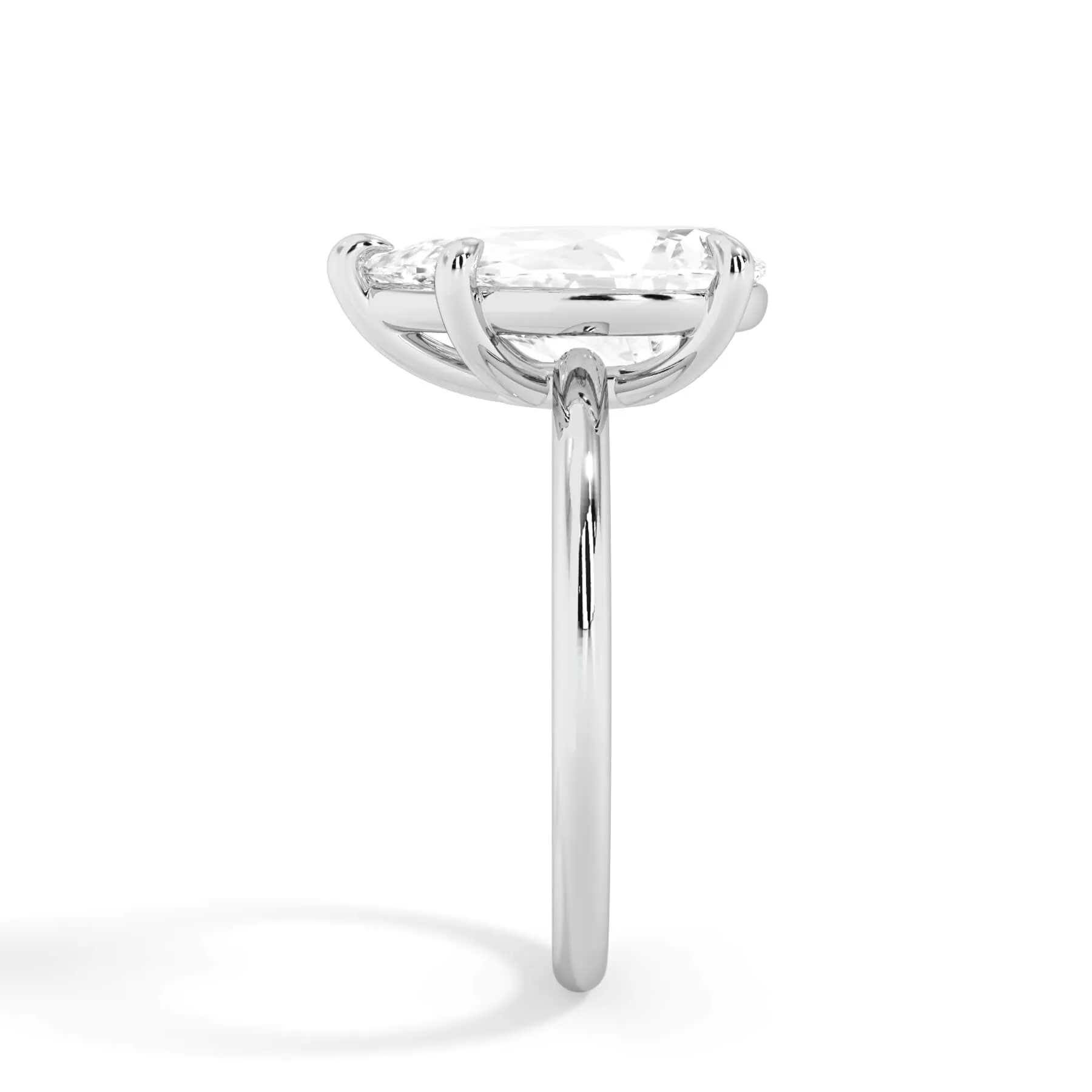 Two-Tone Basket Style Solitaire Engagement Ring - White Gold Head