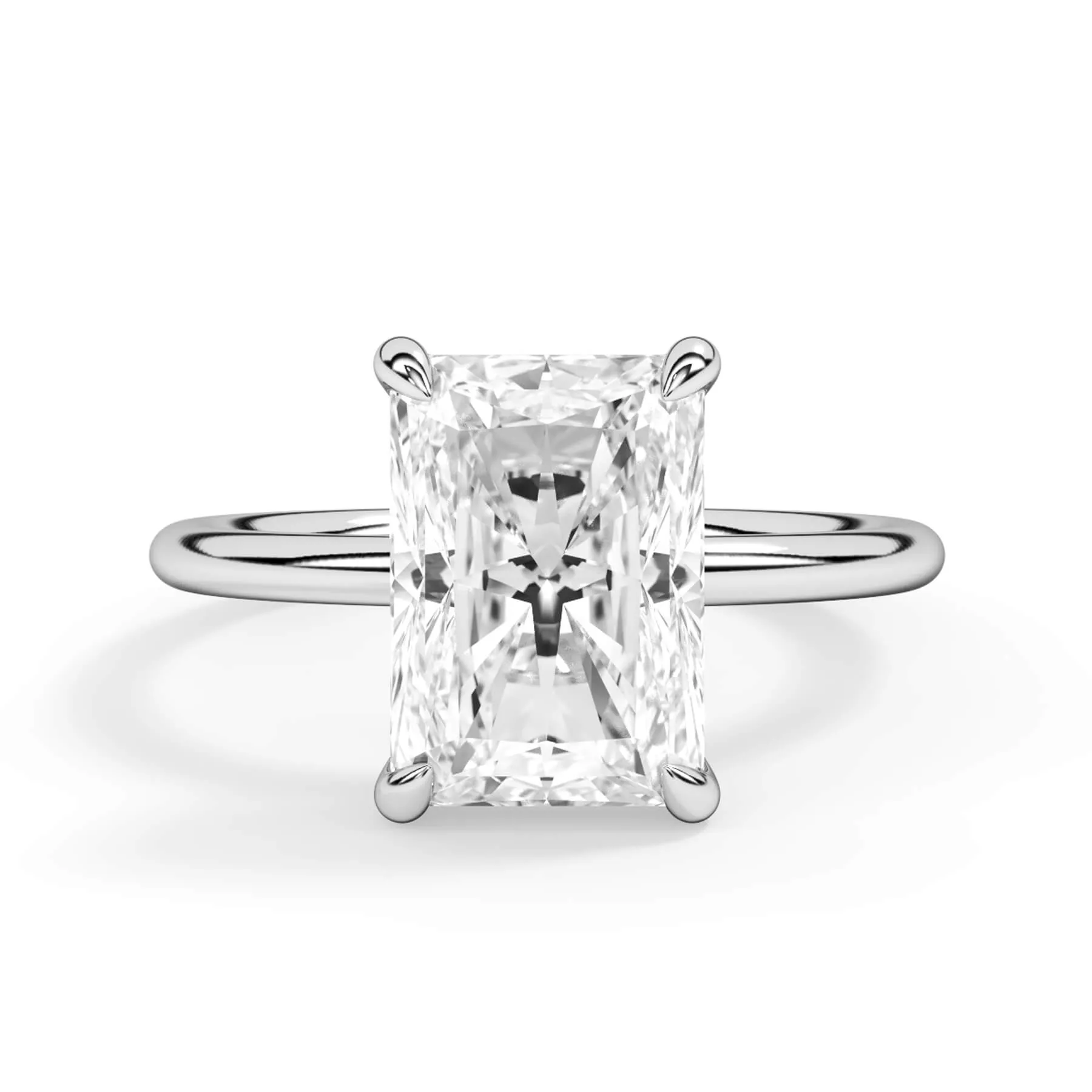 Two-Tone Basket Style Solitaire Engagement Ring - White Gold Head
