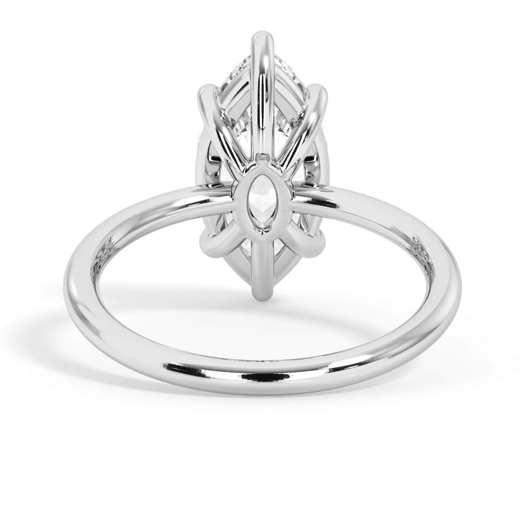 Two-Tone Basket Style Solitaire Engagement Ring - White Gold Head