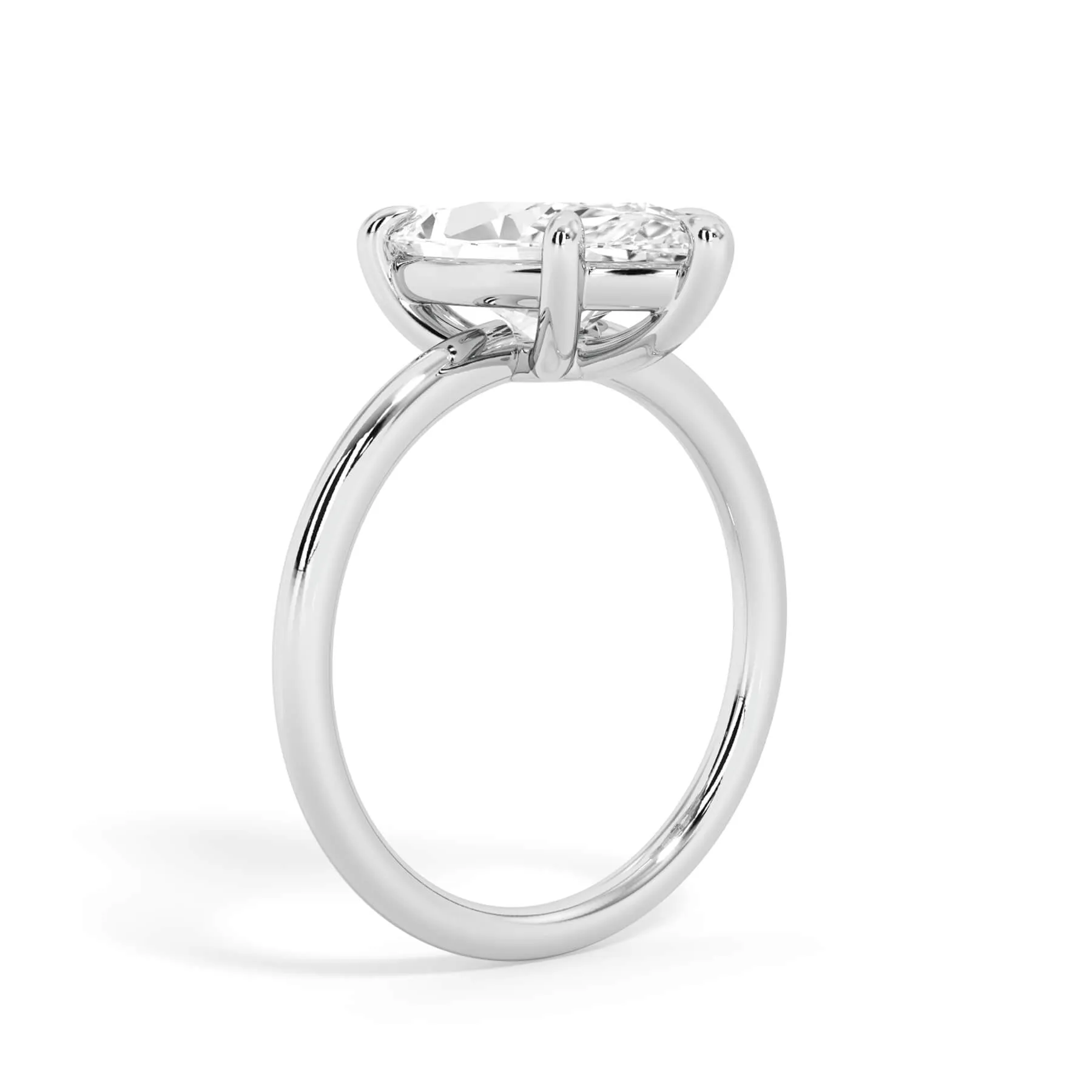 Two-Tone Basket Style Solitaire Engagement Ring - White Gold Head