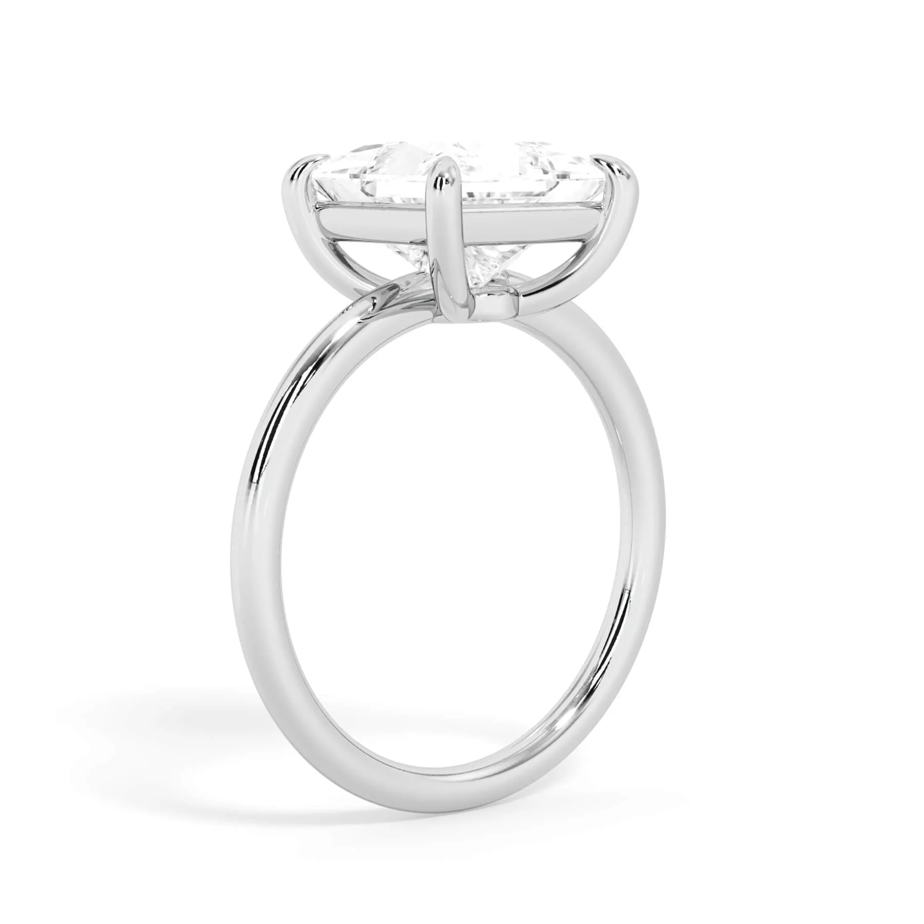 Two-Tone Basket Style Solitaire Engagement Ring - White Gold Head
