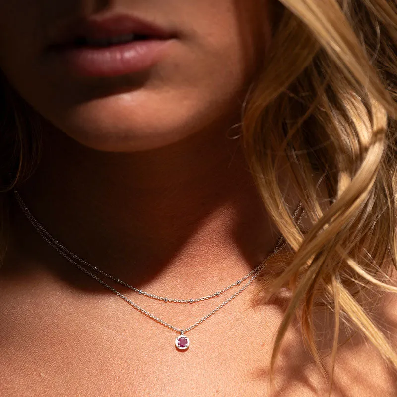 Winkie Necklace, Ruby, Silver
