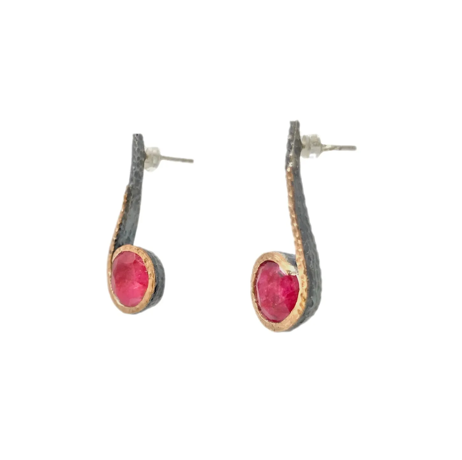 Wrapped Red Ruby Earrings