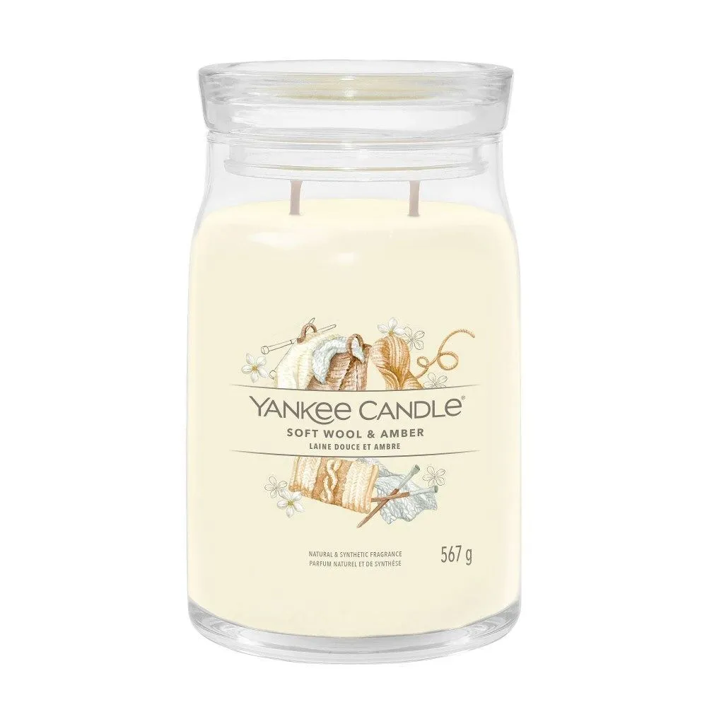 Yankee Candle 567g Soft Wool & Amber Signature Large Jar Candle