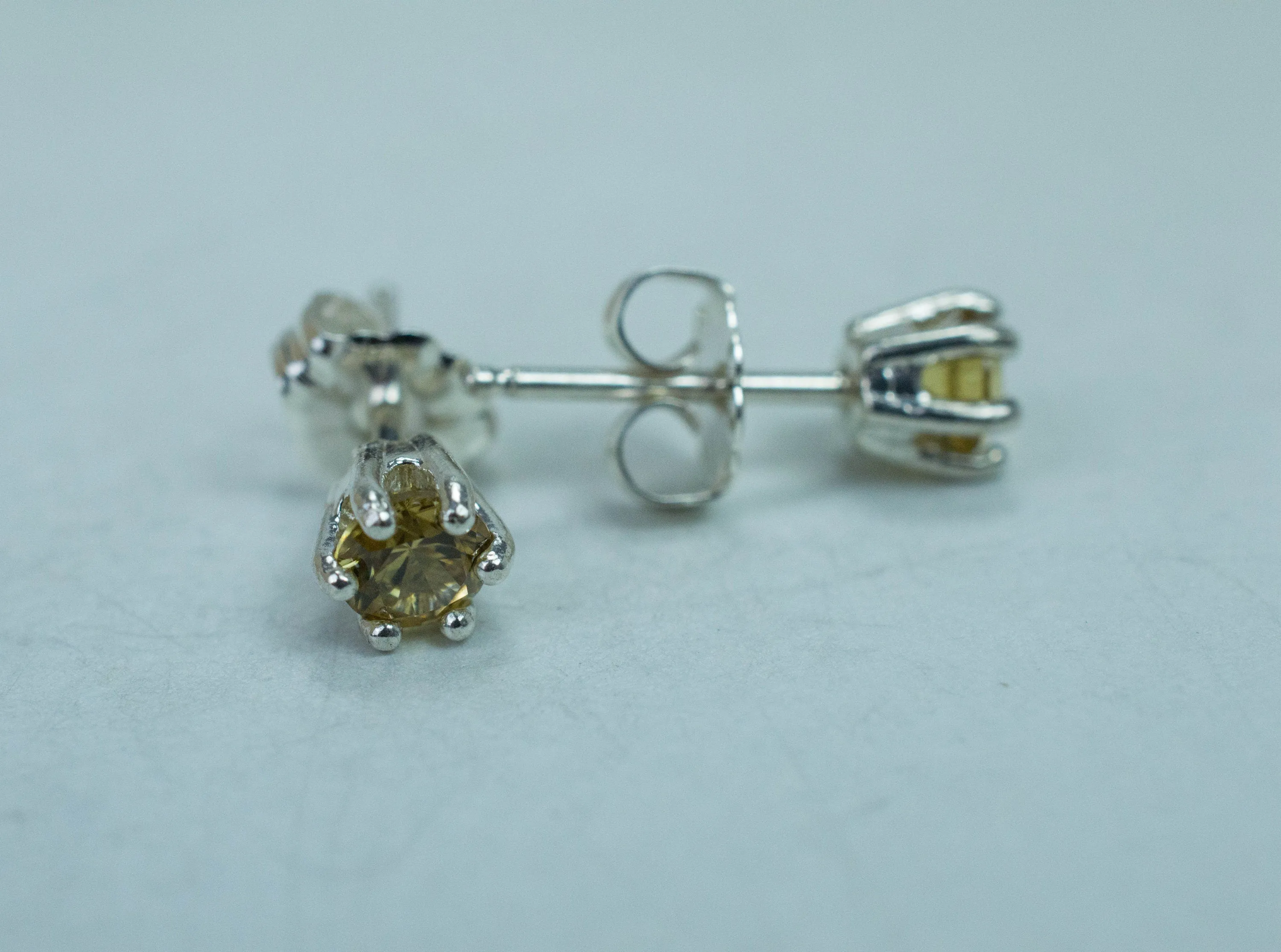 Yellow Zircon Earrings; Genuine Untreated Tanzania Zircon; 0.745cts