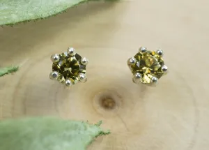Yellow Zircon Earrings; Genuine Untreated Tanzania Zircon; 0.745cts